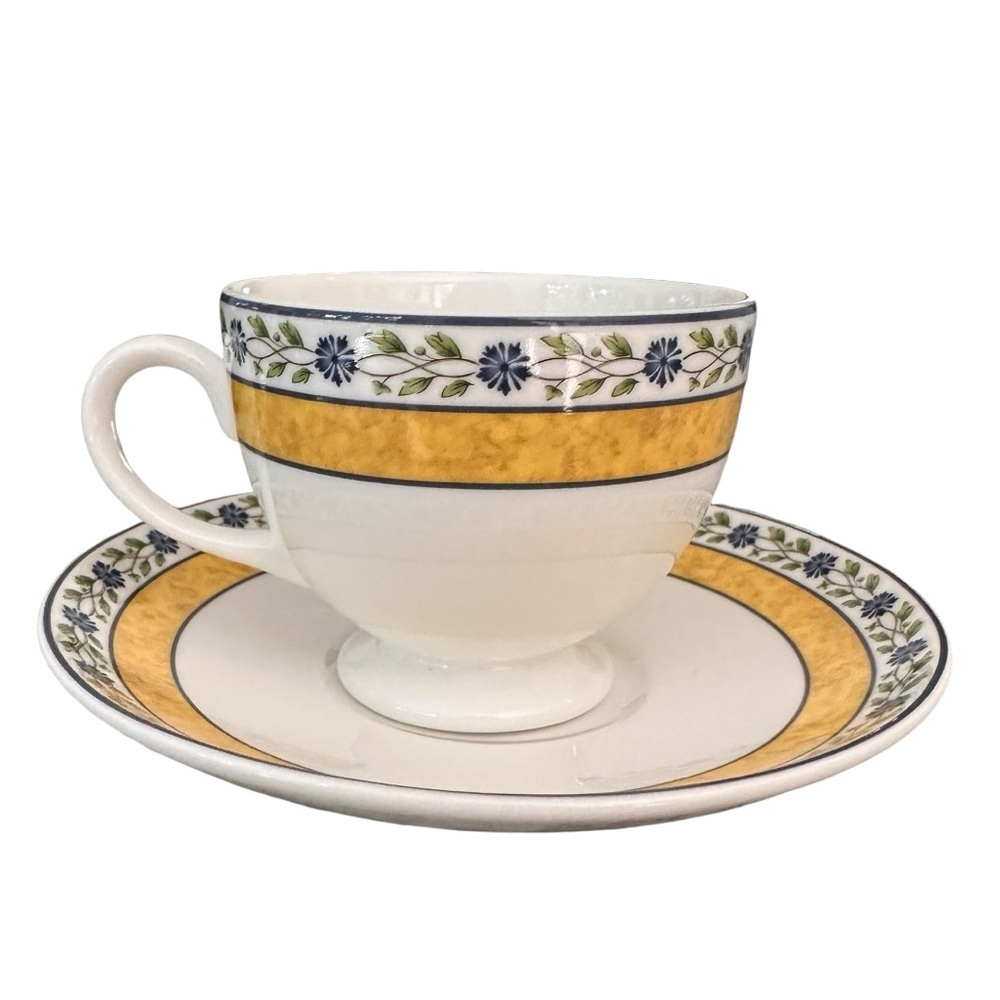 Wedgewood Mistral Footed Tea Cup with Saucer Set